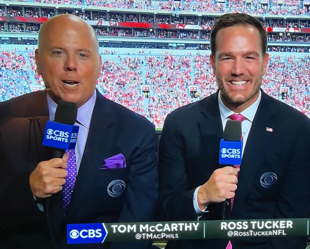 On Sundays, Tucker can be seen on CBS as an NFL analyst alongside Phillies play-by-play man Tom McCarthy. (Photo provided by Ross Tucker)
